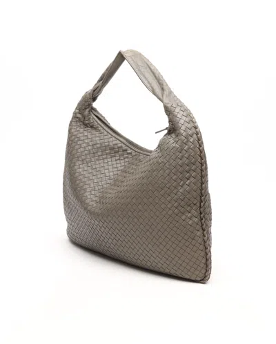 Bottega Veneta Maxi Intrecciato Hobo Bag In Gray