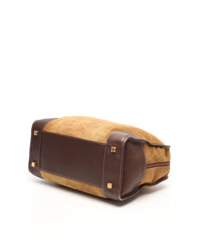 Loewe Amazona 36 Suede Boston Tote Bag In Brown