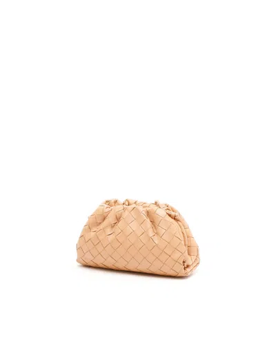 Bottega Veneta Pouch Intrecciato Leather Clutch In Beige