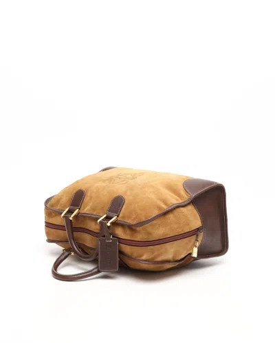 Loewe Amazona 36 Suede Boston Tote Bag In Brown