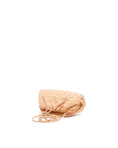 Bottega Veneta Pouch Intrecciato Leather Clutch In Beige