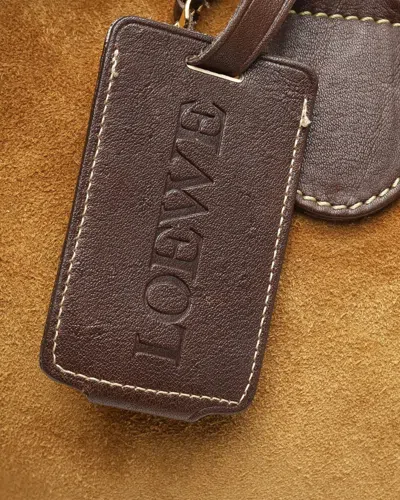 Loewe Amazona 36 Suede Boston Tote Bag In Brown