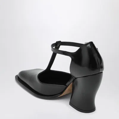 Loewe Black Onda Tbar Pumps In Polished Leather In Black