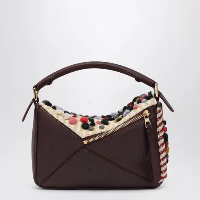 Loewe Small Puzzle Bag With 3d Effect Wool Polka Dots In Multi