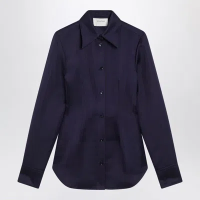 Sportmax Fitted Long Sleeve Collared Shirt In Blue