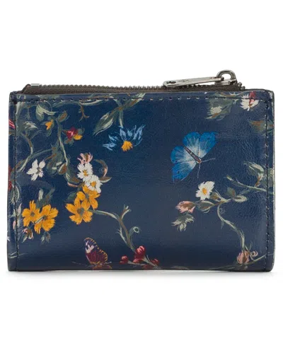 Patricia Nash Busalla Leather Bifold Zipper Wallet In Blue