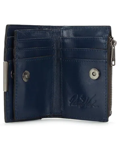 Patricia Nash Busalla Leather Bifold Zipper Wallet In Blue