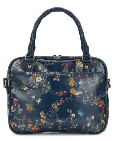 Patricia Nash Artena Crossbody Satchel Bag With Scarf In Blue