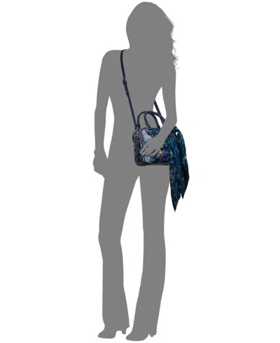 Patricia Nash Artena Crossbody Satchel Bag With Scarf In Blue