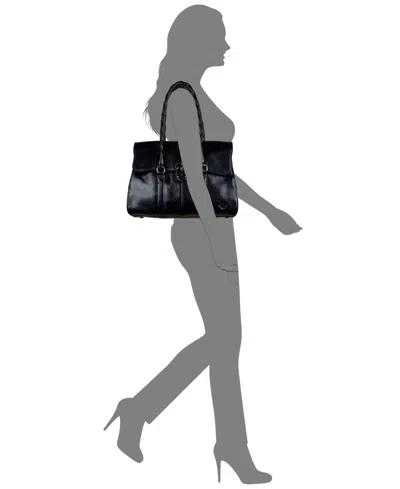 Patricia Nash Vienna Twist-lock Satchel Bag In Black