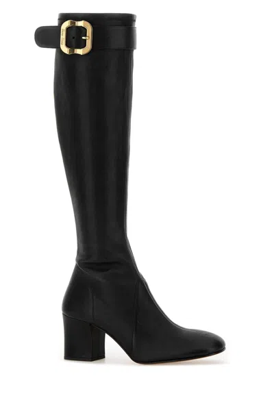 Miu Miu Black Nappa Leather Boots In Black