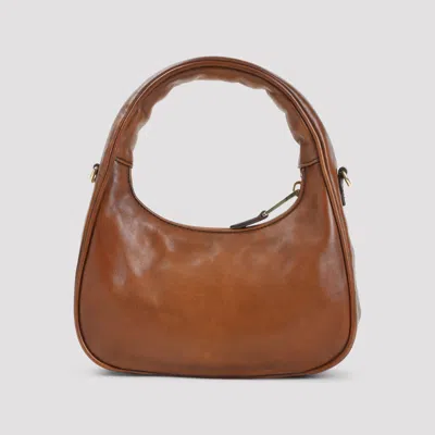Miu Miu Caramel Leather Wander Handbag In Brown