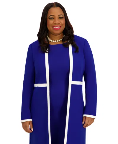 Kasper Women's Framed Waist Seam Open Topper Jacket, Regular & Plus In Multi