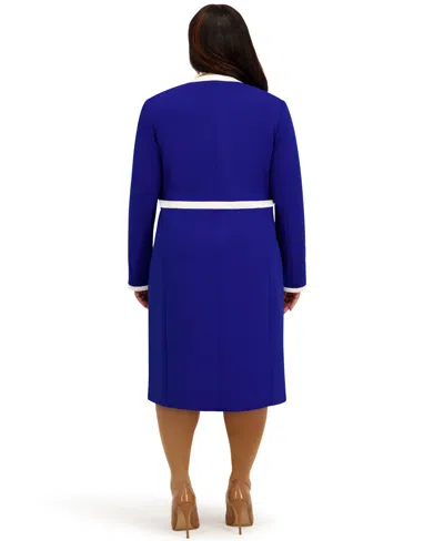 Kasper Women's Framed Waist Seam Open Topper Jacket, Regular & Plus In Multi