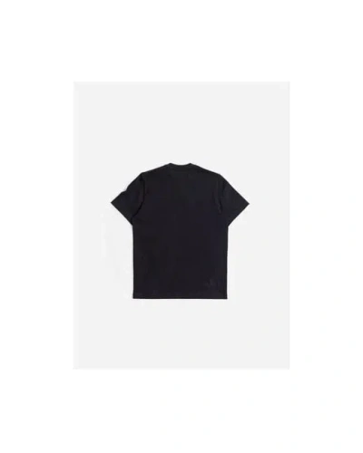 Moncler Blue T-shirt With Embroidered Tricolor Logo In Black