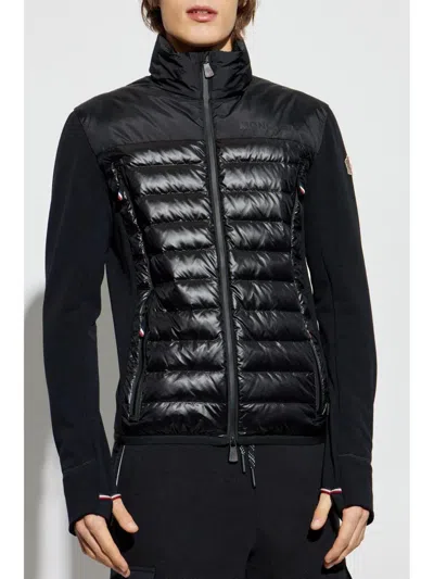 Moncler Padded Sweatshirt With High Collar And Long Sleeves In Black