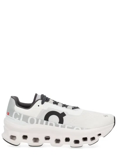 On -running Womens All White F Cloudmster Cushied Chunky-soled Mesh Low-top Trainers In White