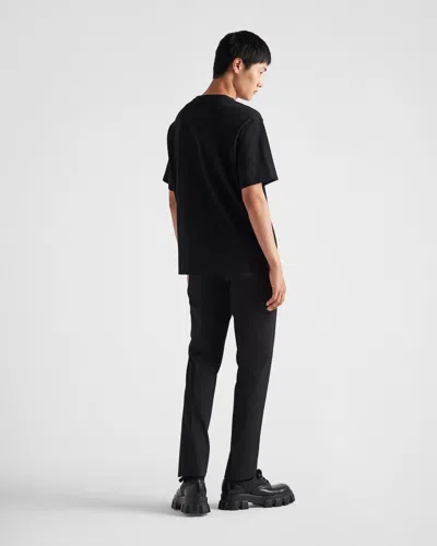 Prada Triangle Logo Oversized T-shirt In Black
