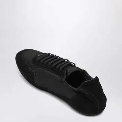 Prada Collapse Re-nylon And Suede Elasticized Sneakers In Black