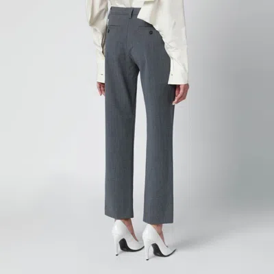 The Latest Thelatest Grey Wool-blend Trousers In Gray