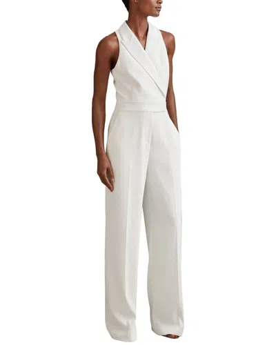 Reiss Emilia Tailored Linen-blend Jumpsuit In White