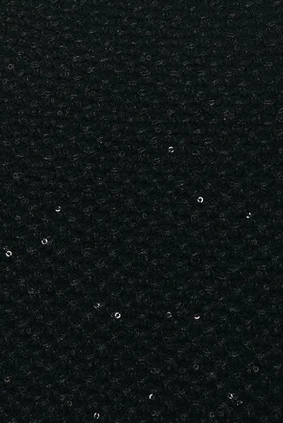 Self-portrait Black Sequin Knit Top In Black