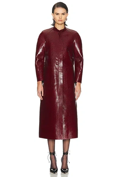 Tom Ford Leather Duchesse Biker Coat In Red