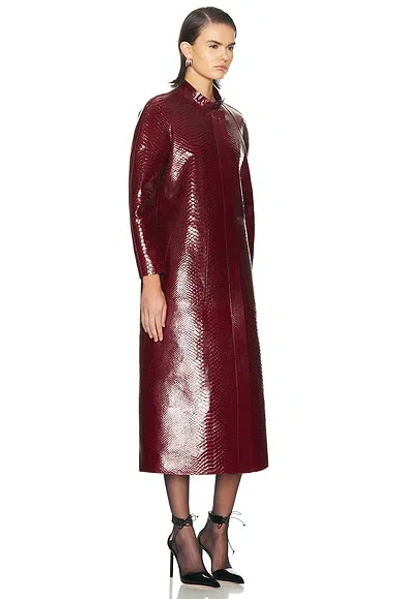 Tom Ford Leather Duchesse Biker Coat In Red