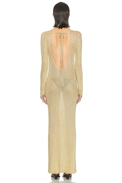 Staud Knitted Maxi Dress In Gold