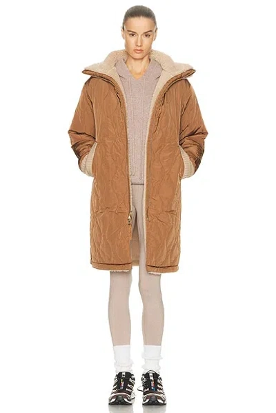 Varley Theia Reversible Coat In Brown