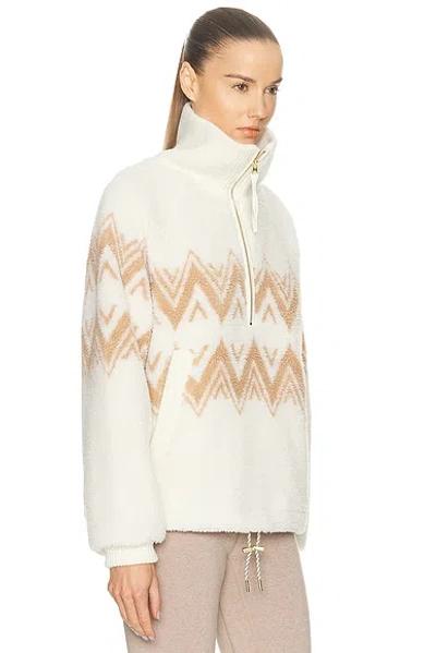 Varley Hendrik Half Zip Sherpa Sweatshirt In Neutral