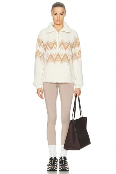 Varley Hendrik Half Zip Sherpa Sweatshirt In Neutral