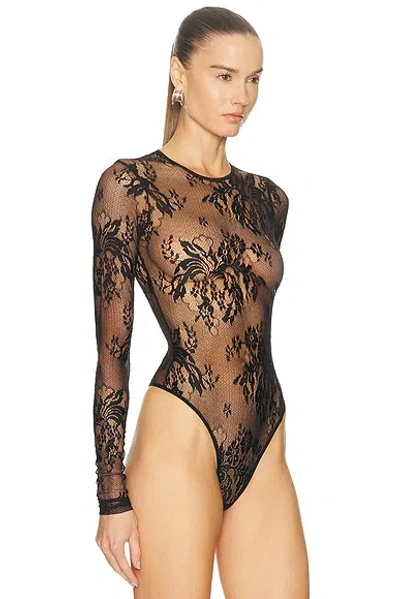 Wardrobe.nyc Evening Lace Bodysuit In Black