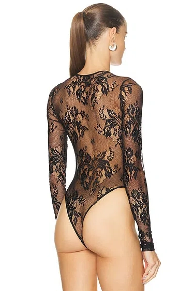 Wardrobe.nyc Evening Lace Bodysuit In Black