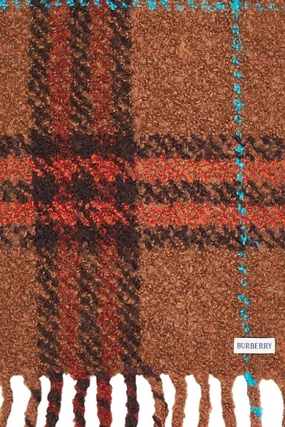 Burberry Giant Check Boucle Scarf In Brown