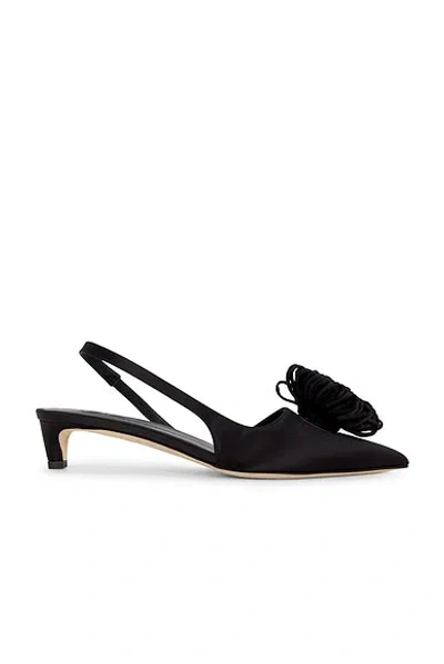 By Malene Birger Laiolo Satin Slingback Kitten Heel Pumps In Black