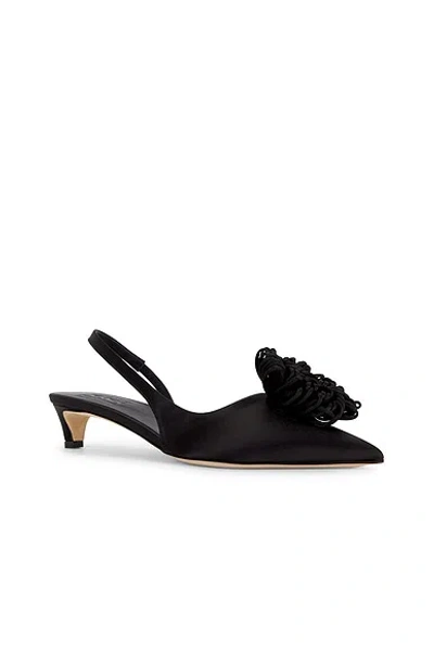 By Malene Birger Laiolo Satin Slingback Kitten Heel Pumps In Black
