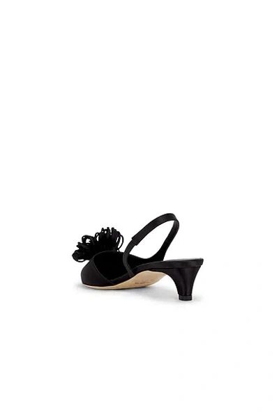 By Malene Birger Laiolo Satin Slingback Kitten Heel Pumps In Black