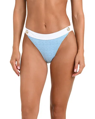 L'agence Jean Colorblocked Chic Bikini Bottom In Blue