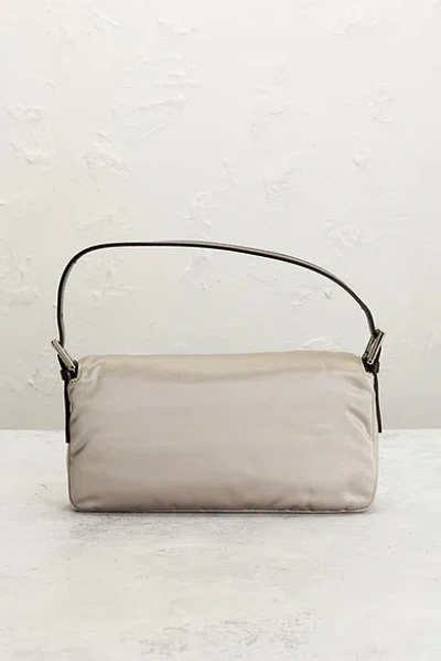 Pre-owned Fendi Satin Baguette Shoulder Bag In White