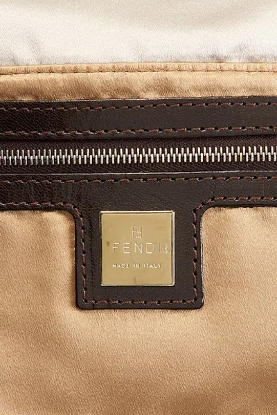 Pre-owned Fendi Satin Baguette Shoulder Bag In White