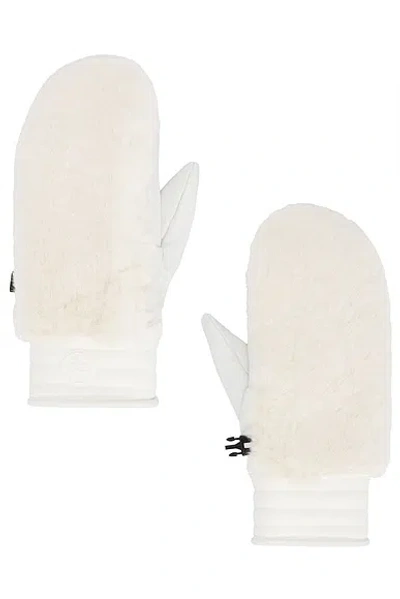 Fusalp Faux Fur Mittens In White