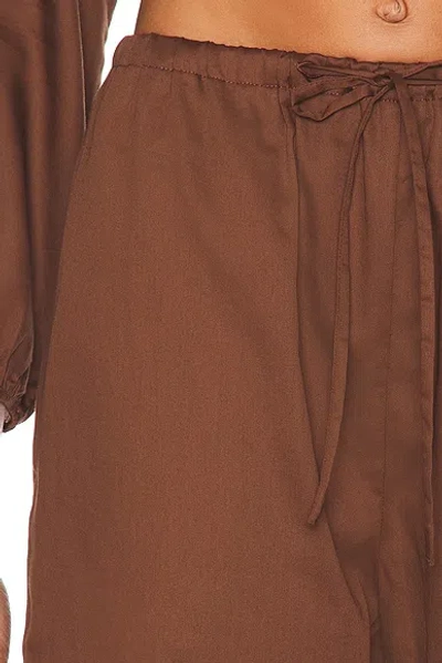 Leset Yoko Drawstring Pant In Brown