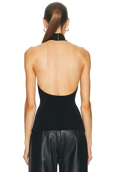 L'academie Claudette Halter Knit Top In Black