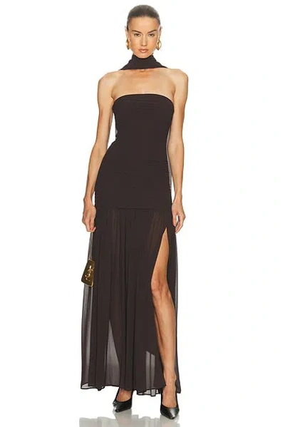 L'academie By Marianna Tia Gown In Brown