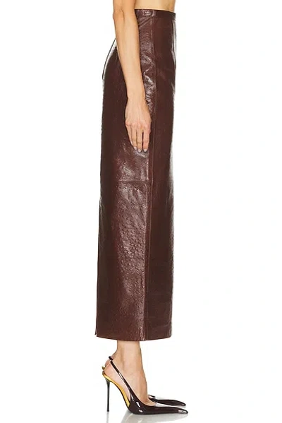 The New Arrivals By Ilkyaz Ozel Raja Leather Skirt In Brown