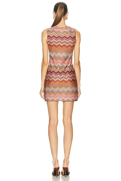 Missoni Sleeveless Viscose Chevron Mini Dress In Brown