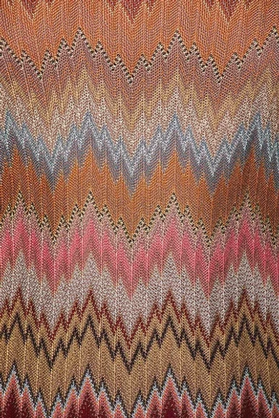 Missoni Sleeveless Viscose Chevron Mini Dress In Brown