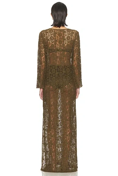 Nili Lotan Della Crocheted Cotton Maxi Dress In Green