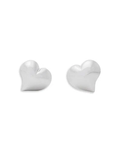 Kate Spade New York Amour Heart Stud Earrings In Silver